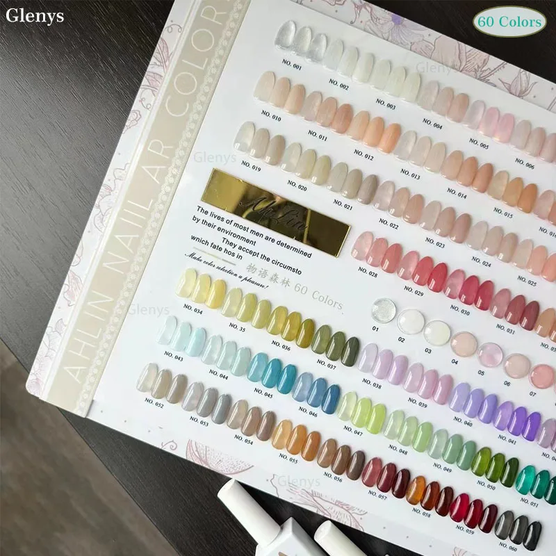 Glenys 60 Stück * 15 ml wasserbefeuchteter, eisdurchlässiger Nagellack, Gel-Netz, rot, beliebte Farbkarte, einweichendes Gel-Nagellack-Set