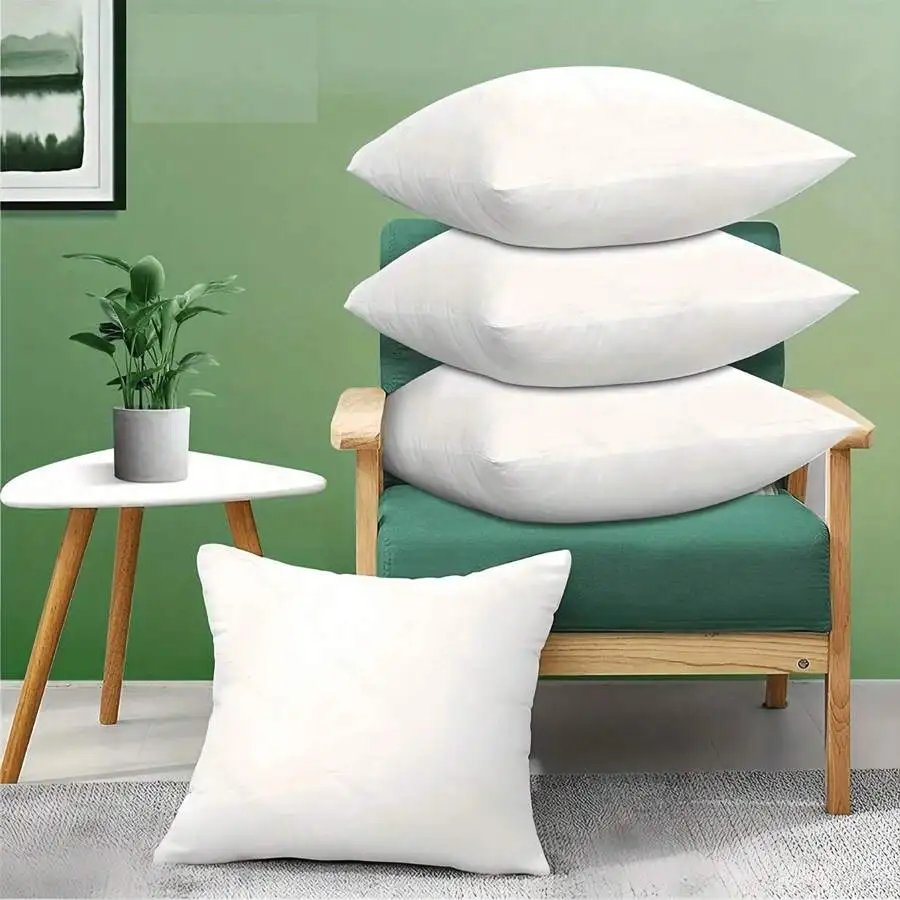4pcs White Pillow Insert Suitable For Bed Sofa Office Car Seat Multi-Functional Pillow Core