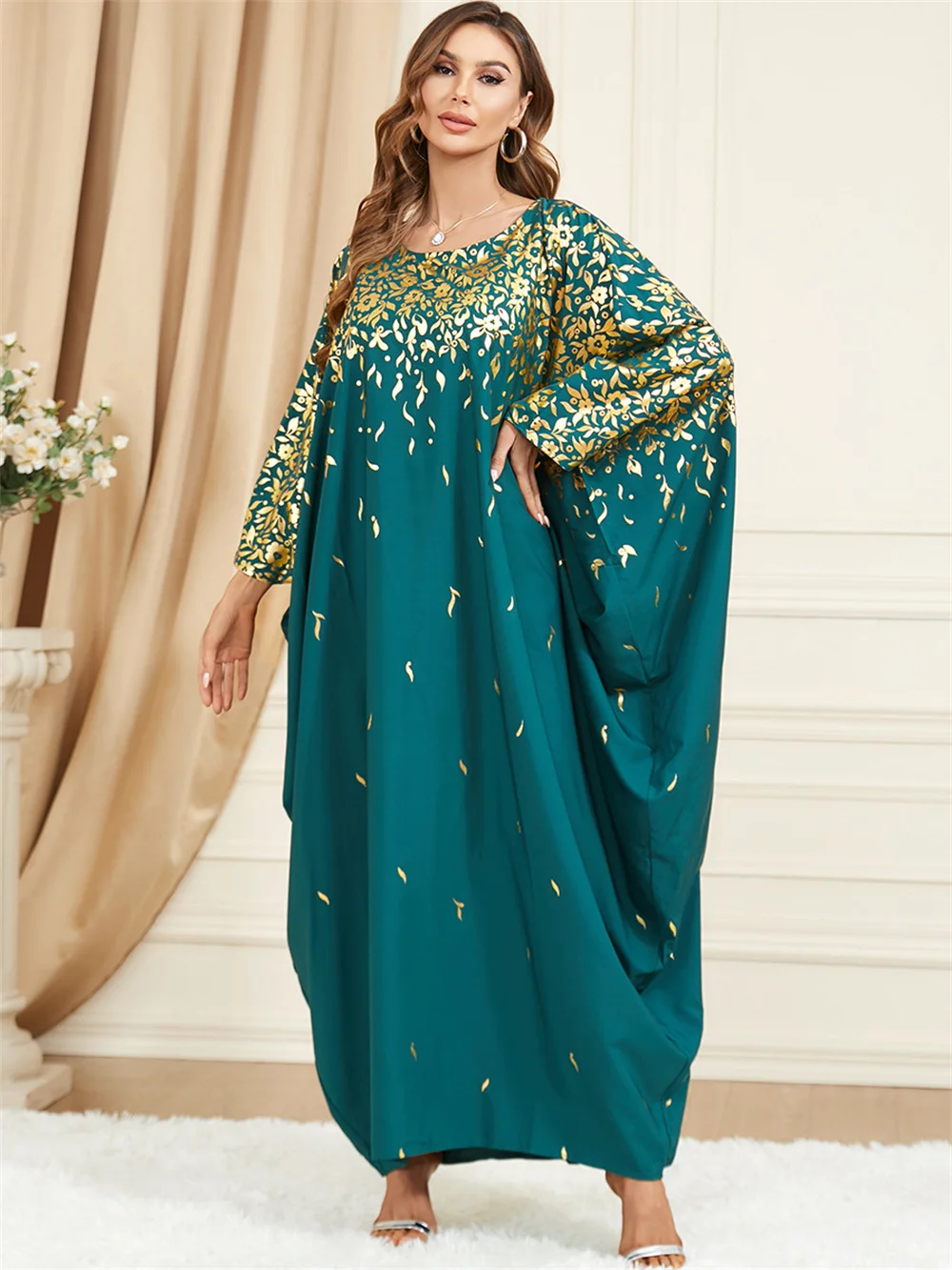 2024 New Modes Maxi Batwing jalabiya Dubai Luxury Muslim Eid Dress Abayas For Women Arabe Robe Caftan Marocain Femme Musulmane