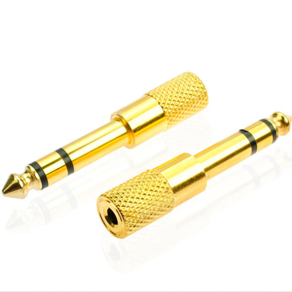 

3pcs 6.5Mm To 3.5Mm Audio Adapter Professional Stereo Jack Adapter Gold Plated 360 Degree Grip Treads For Microphone Headphone