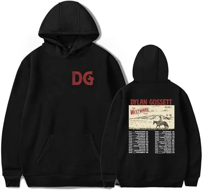 Dylan Gossett The Westward Tour 2025 후드티, 팬용 긴 소매 풀오버 캐주얼 컴포트 스웨트셔츠
