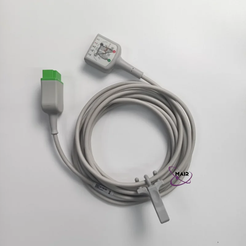 

GE Original ECG Trunk Cable, 3/5-lead, AHA,3.6m/12ft. REF: 2106305-001