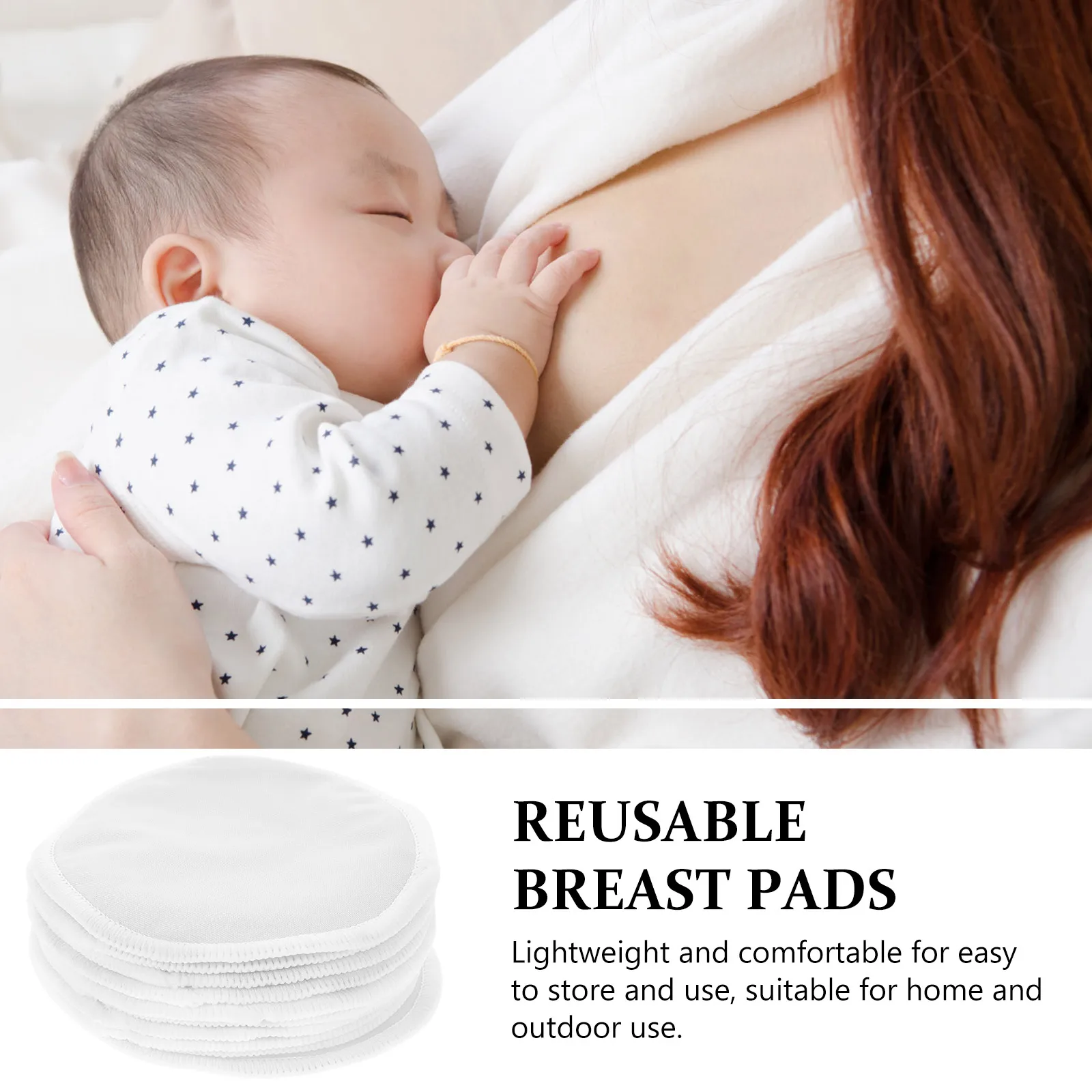 

10 pcs Reusable Washable Nursing Pads for Breastfeeding Breathable Absorbent Bamboo Fiber Prevent Leakage Maternity