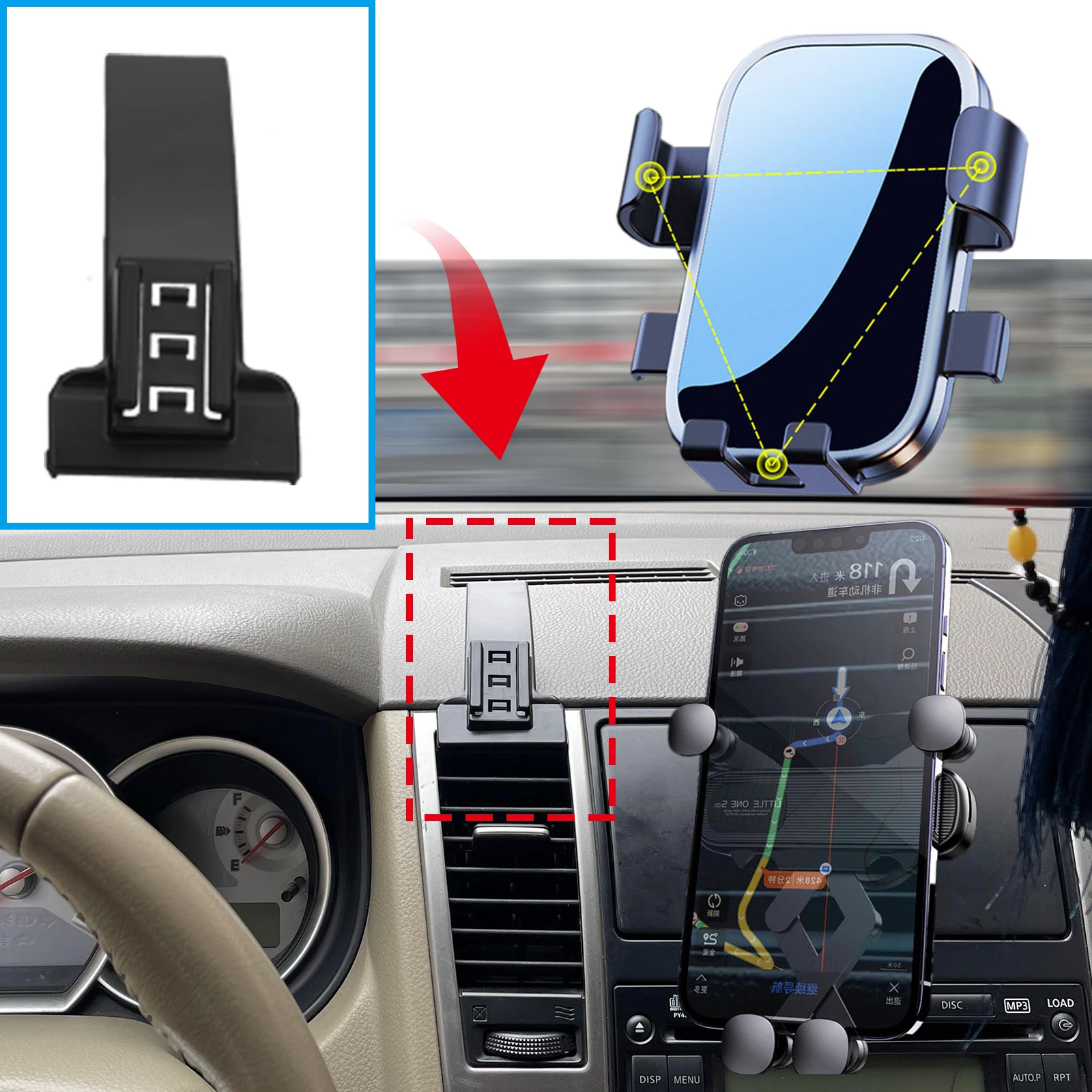 Car Mobile Phone Holder for Nissan Tiida Latio Versa Trazo C11 2006-2008 2009 2010 GPS Bracket Navigation Stand Auto Accessories view 3