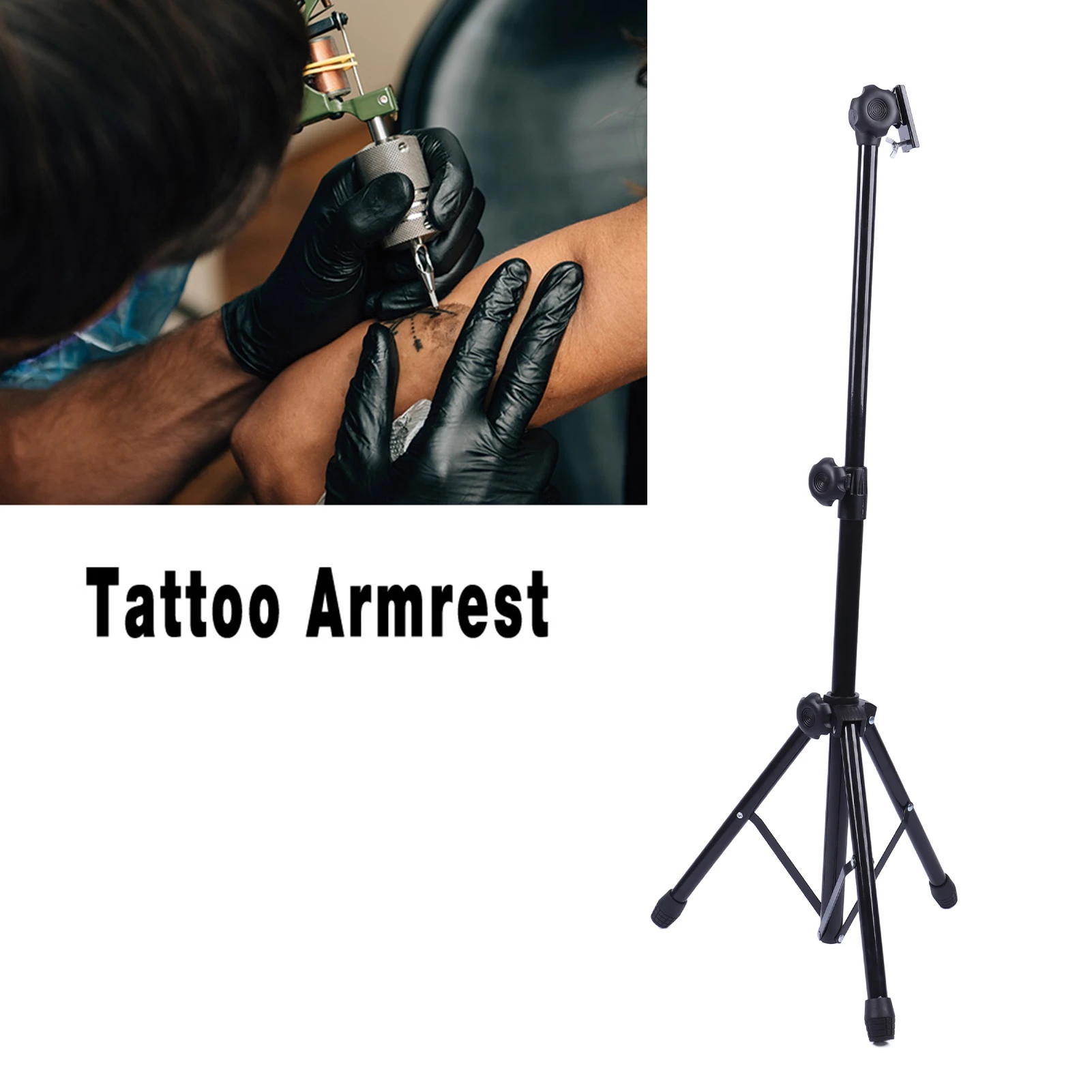 Tattoo Arm Rest Height Adjustable Tattoo Armrest Tripod Stand with Soft Sponge Pad Portable Tattoo Arm Leg Rest Arm Tripod Stand