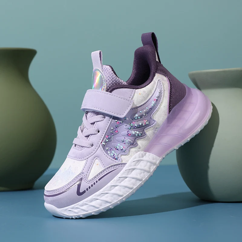 Girls Fashion Sneakers Kids Casual Sports Shoes Girls Leisure Running Shoes Leather Comfortable Children Outdoor Tennis Shoes