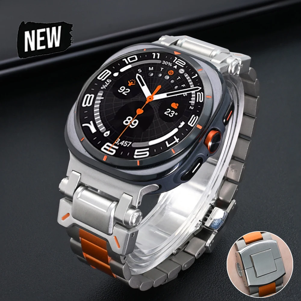 

Titanium Luxury Bracelet for Samsung Galaxy Watch Ultra 47mm Metal Band for Galaxy WATCH Ultra 316L Stainless Steel Buckle Strap