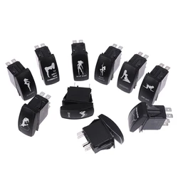 1pcs 5 Pin Car Boat Caravan Rocker Switches Waterproof 12V/24V Rocker Switch Dual Blue LED Light Bar