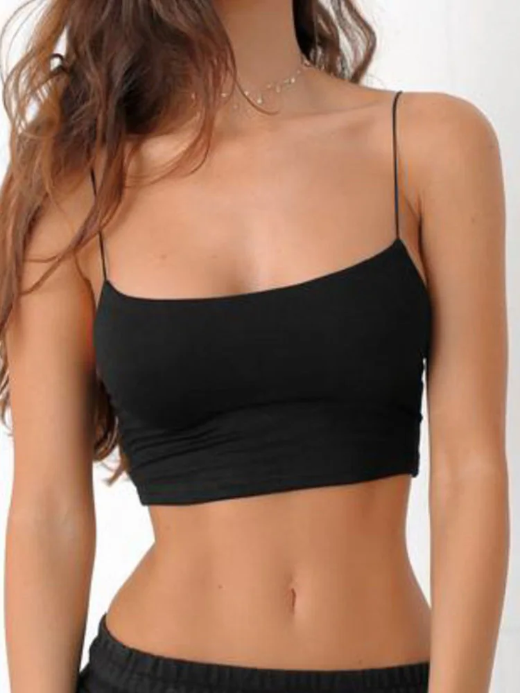 Sexy Tank Top Black Halter Crop Tops Women Summer Camis Backless Camisole Fashion Casual Tube Top Female Sleeveless Cropped Vest