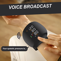 English Voice Portable LED Wrist Blood Pressure Monitor Portable Rechargeable Digital Tonometer Sphygmomanometer BP Monitor