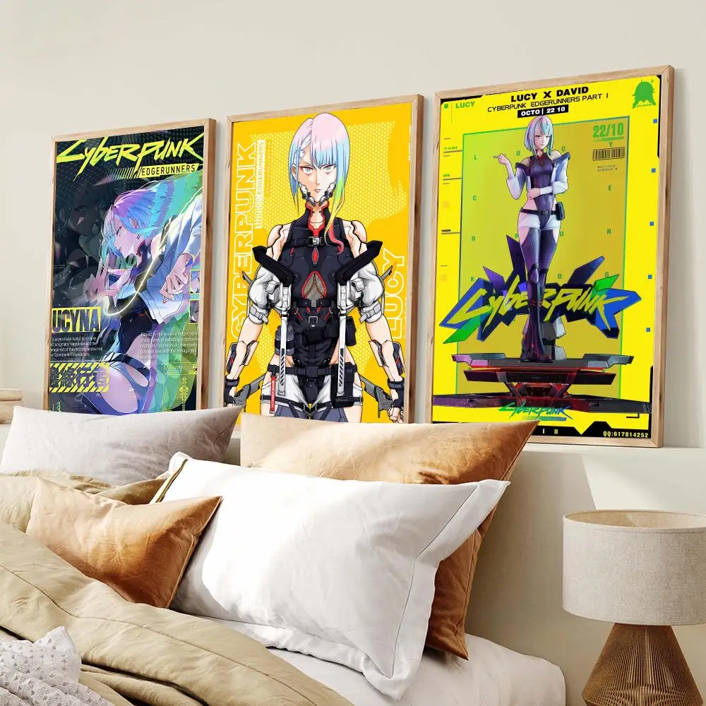 Cyberpunk L-Lucy Anime Poster Modern Minimalist Wall Art Prints Poster Home Decor Interior Bedroom Living Room