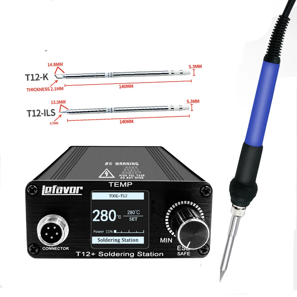 T12 75W digitaal soldeerboutstationTips Lassen Rework Station temperatuur verstelbare bediening microcontroller