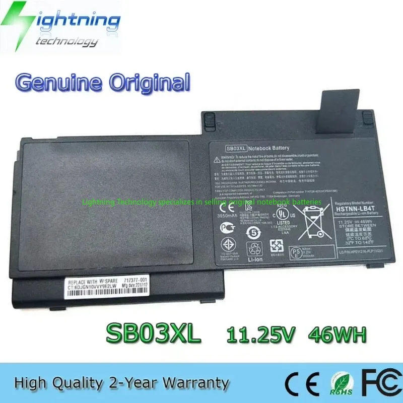 

2025 Year Genuine SB03XL 11.25V 46Wh Notebook Battery for HP EliteBook 720 G1 G2 725 G1 G2 755 G3 EliteBook 820 G1 G2