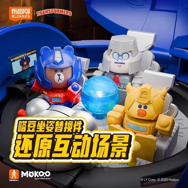 Nieuw Op Voorraad 2025 Blokees Transformer & Bruine Beer Optimus Prime Figuur Mokoo Serie Action Figure Verzamel Speelgoed Verjaardagscadeau