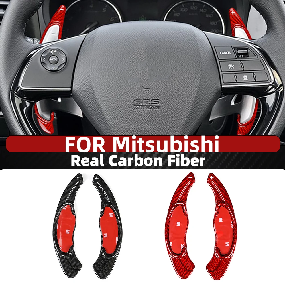 

Real Carbon Fiber Steering Wheel Shift Paddle Extension For Mitsubishi Outlander ASX​ Eclipse Cross​ Lancer Evolution Black