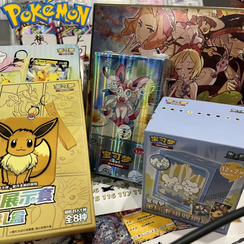 

In Stock New Original Genuine Pokemon Trading Ptcg Cards Simplified Chinese Metal Deck Storage Box Set Child Gift Cartoon Game