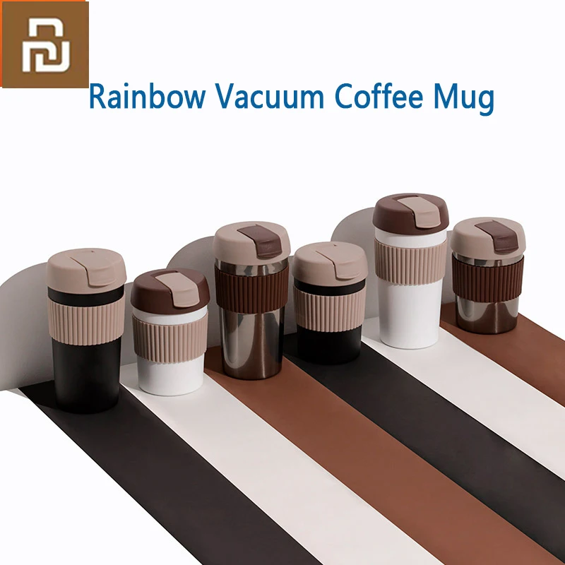 Youpin KISS KISS FISH Rainbow Coffee Mug Portable Vacuum Tumbler for Men and WomenBusiness High-end Thermos Warm Travel Mug