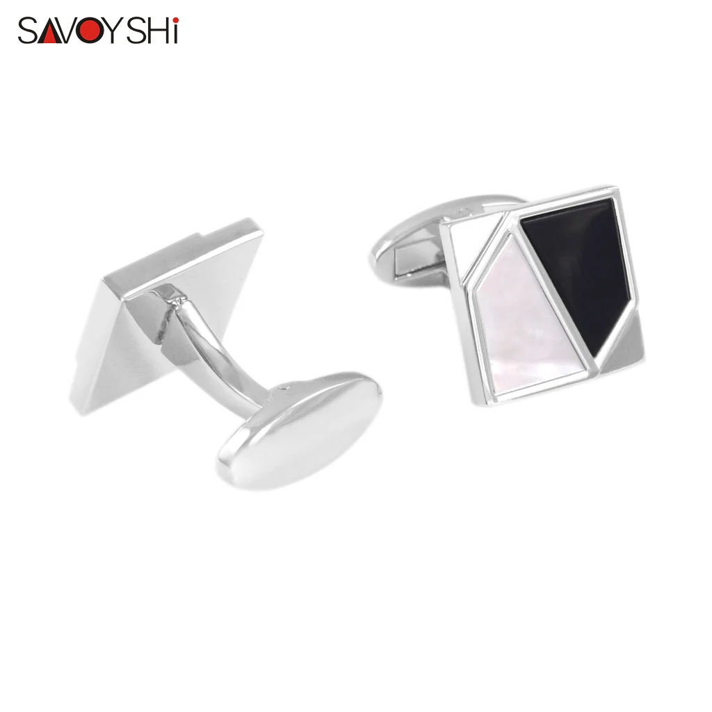 NVT Luxury Shell Cufflinks For Business Mens High Polishing Cuff Buttons Wedding Commemorative Gift Jewelry