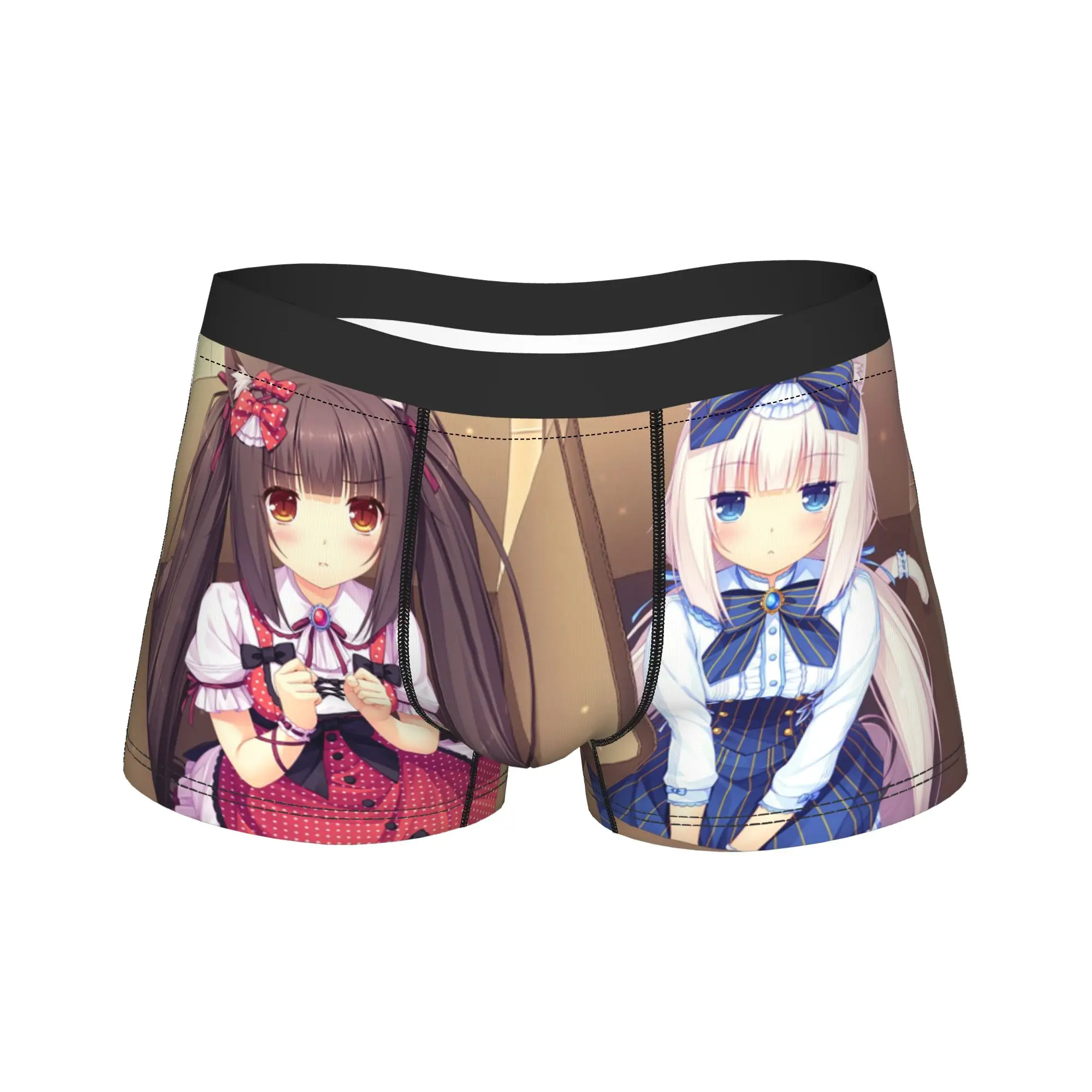 

Мужские трусы-боксеры Nekopara Chocola Vanilla, шорты, мягкое нижнее белье Kawaii, аниме Otaku, мужские сексуальные трусы S-XXL