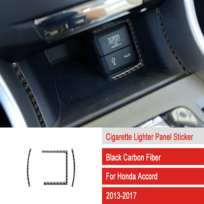 Auto Car Cigarette Lighter Decoration Power Outlet AUX Trim Sticker For Honda Accord 2013-2017 Accessories