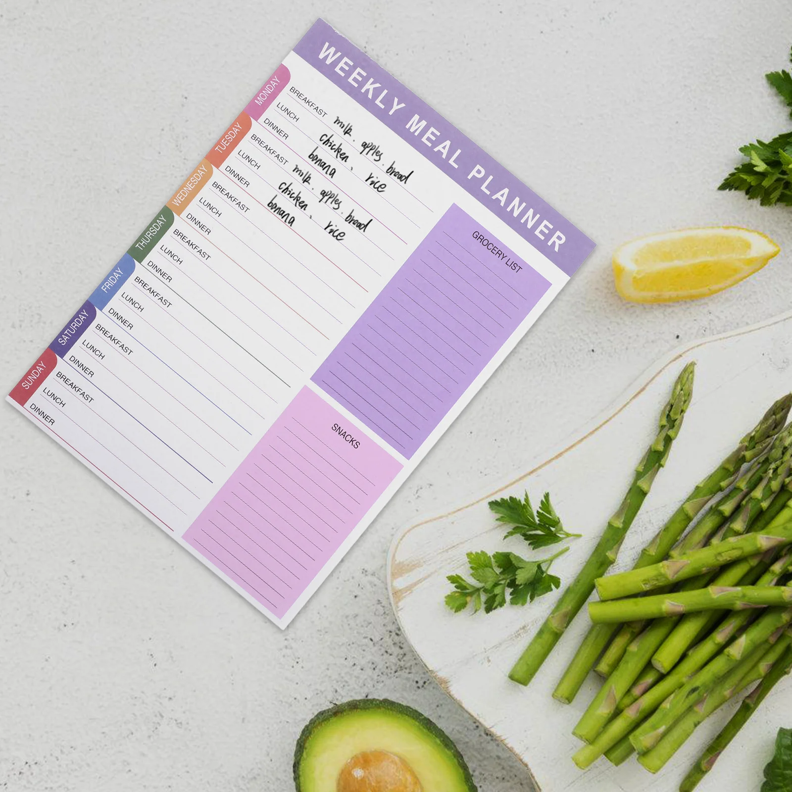 مفكرة مخططة للوجبات اليومية الأسبوعية، 60 ورقة، وسادة قائمة البقالة لتنظيم عادة تناول الطعام الصحي، قائمة مرجعية #5