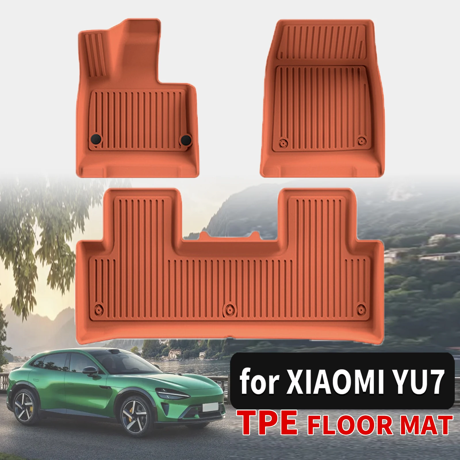 

for XIAOMI YU7 2025 2026 Durable Weatherproof TPE Car Floor Mats & Trunk Pad, Non-Slip Easy Clean (Not For RHD)