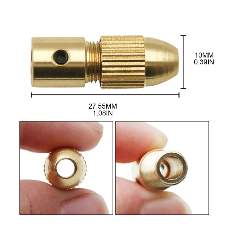 Grinder Clip with 0.5-3.0mm Drill Bits Brass Woodworking Clamp Rotary Tool for Small Hand Drill Dropship