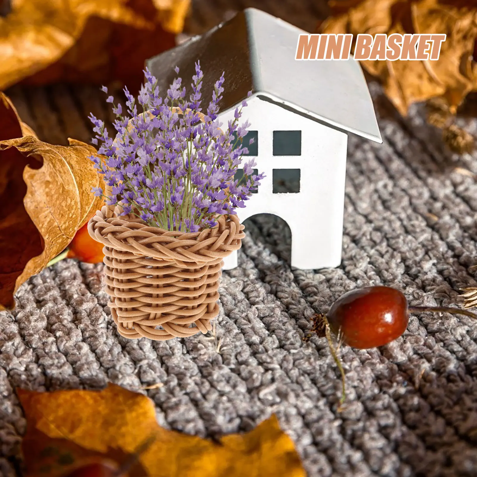 8 قطعة سلال منسوجة صغيرة 3.14X2.36X2.16 في سلة مصنوعة يدويًا من الخيزران للديكور حديقة خرافية لحفلات الزفاف وسطح المكتب