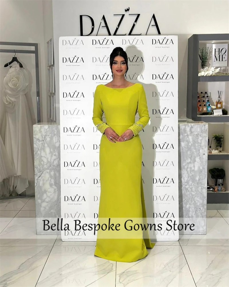 

Элегантное вечернее платье трапециевидной формы O N Light Lemon Yellow, платье на день рождения из бисера, вечернее платье Саудовской Аравии 2025 года فساتين سهرة по индивидуальному заказу