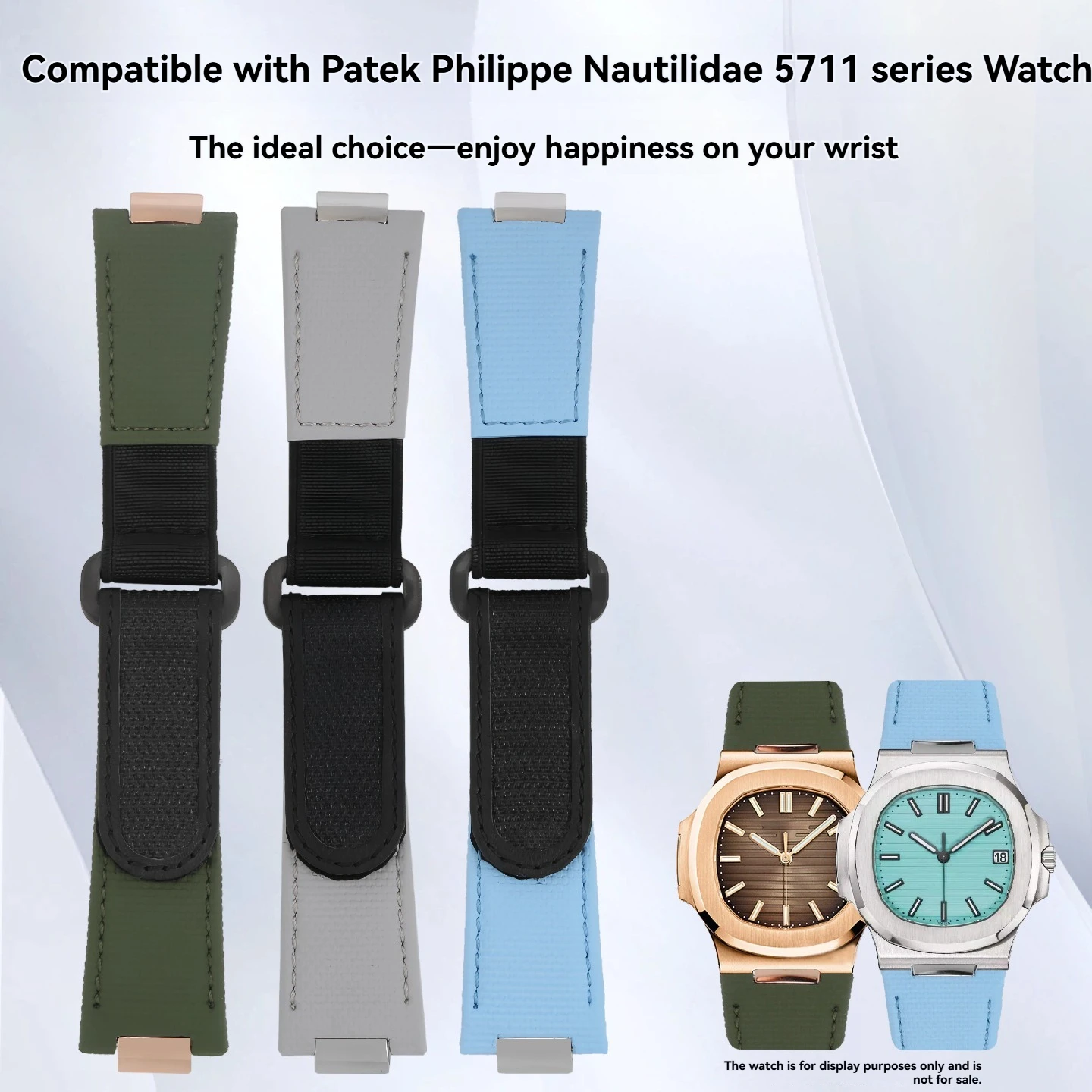 For Patek Philippe Nautilus-Specific Fluorocarbon Rubber Strap 5711/5712/5726/5980—Custom-Modified Stainless Steel Buckle Strap