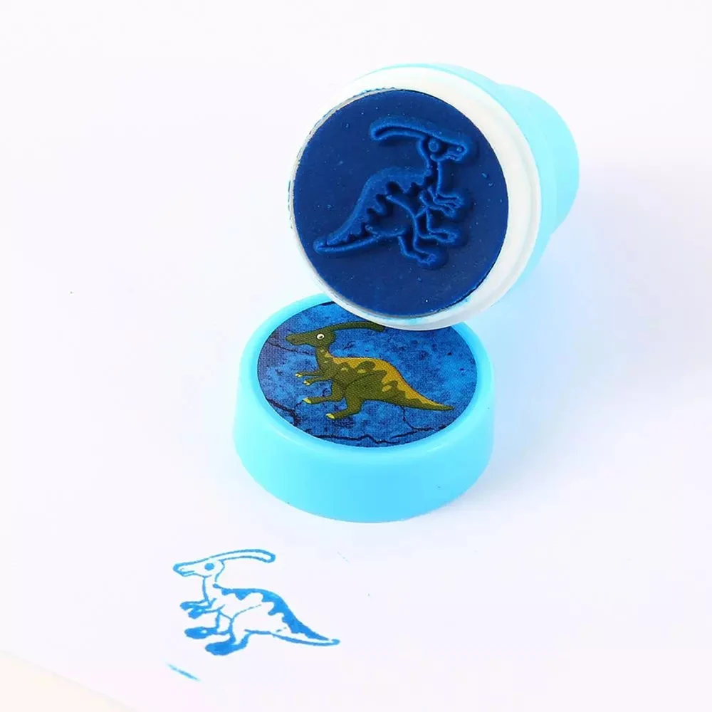 Kinder Stamper Spielzeug DIY Panda Runde Scrapbook Stempel Cartoon Stempel Dinosaurier Stempel Gummistempel