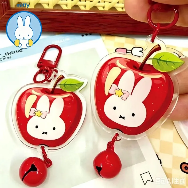 Kawaii Miffy Cartoon Acrylic Keychain Pendant Cute and Niche Couple Style Student Backpack Pendant Hanging Decoration