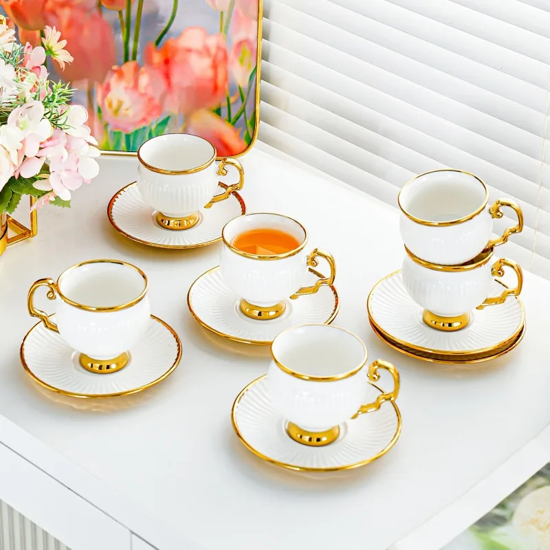 

Espresso Cup Set For Home Use Mini Latte Mug Delicate Ceramic Tea Cup Simple Ceramic Coffee Cup And Saucer