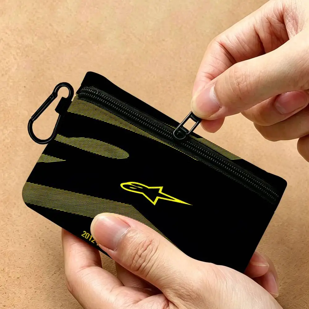 Alpinestars Logo Multifunktionale Oxford-Stoff Kleine Tasche mit Haken Mini-Münzbörse Ohrhörer-Aufbewahrungstasche – Detail 9