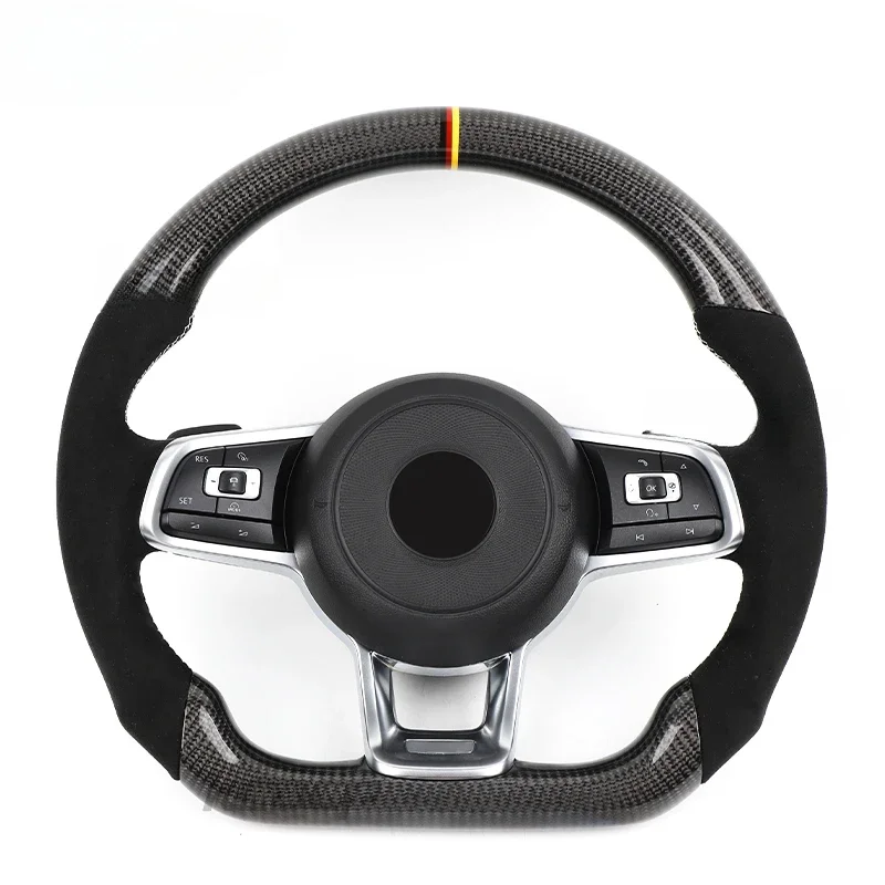 Fit For VW Golf 7.5 GTI MK7 Polo GTS GTD GTE Scirocco R Passat CC R-Line MK6 GLI Passat Jetta LED Carbon Fiber Steering Wheel