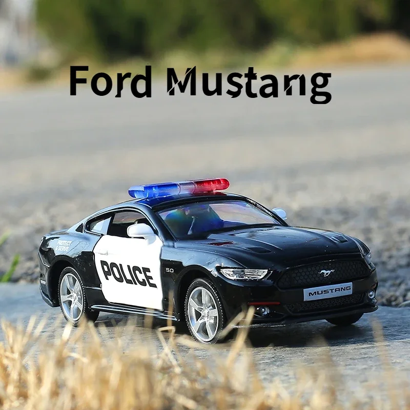 American Police Car Ford Mustang F150 Dodge Challenger Simulation Exquisite Diecasts & Toy Vehicles RMZ city 1:36 Alloy Model