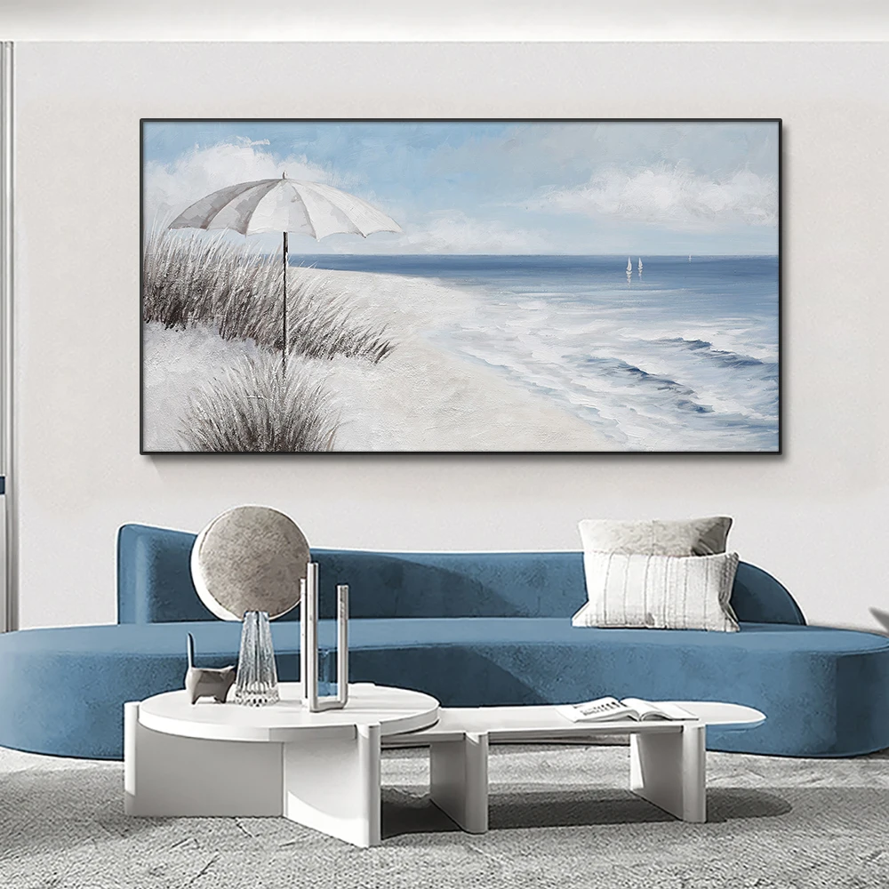 

Original Design Oil Painting Beach Seascape Canvas Hand Painted Ocean Wall Art Picture Canvas For Modern Living Room Decor