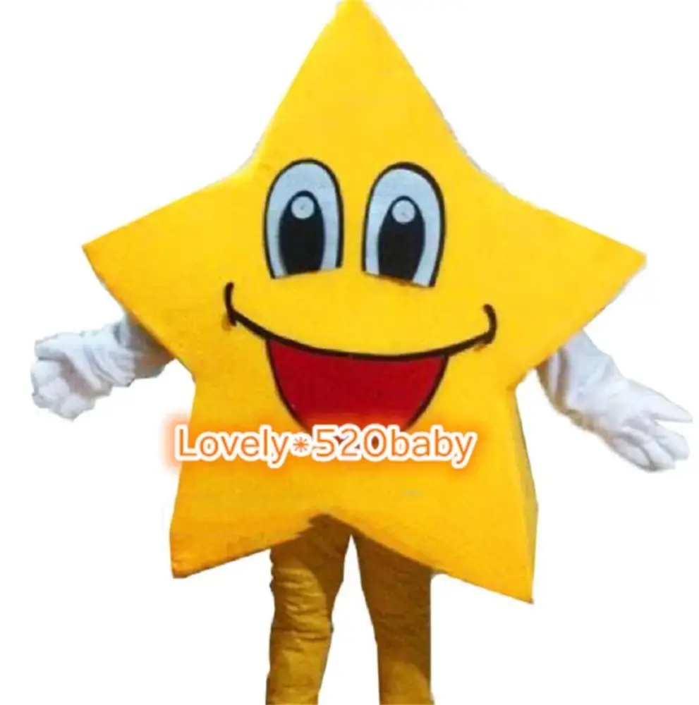 New Adult Best Sale Foam Yellow Five-Pointed Star Cartoon Mascot Costume Christmas Fancy Dress Halloween Mascot Costume