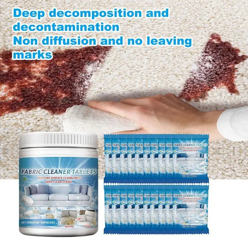 Sofa Cleaning Tablets Fabric Sofa Cleaner Effervescent Tablets Multipurpose Deep Cleaning For Fabrics Sofas Curtains & Leather