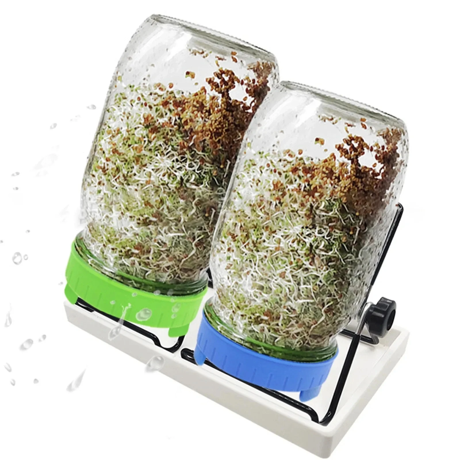 Sprouting Lids With Stainless Steel Screen For Wide Mouth Mason Jars Germination Kit Sprout Maker Seedling Tray For Bean Sprouts