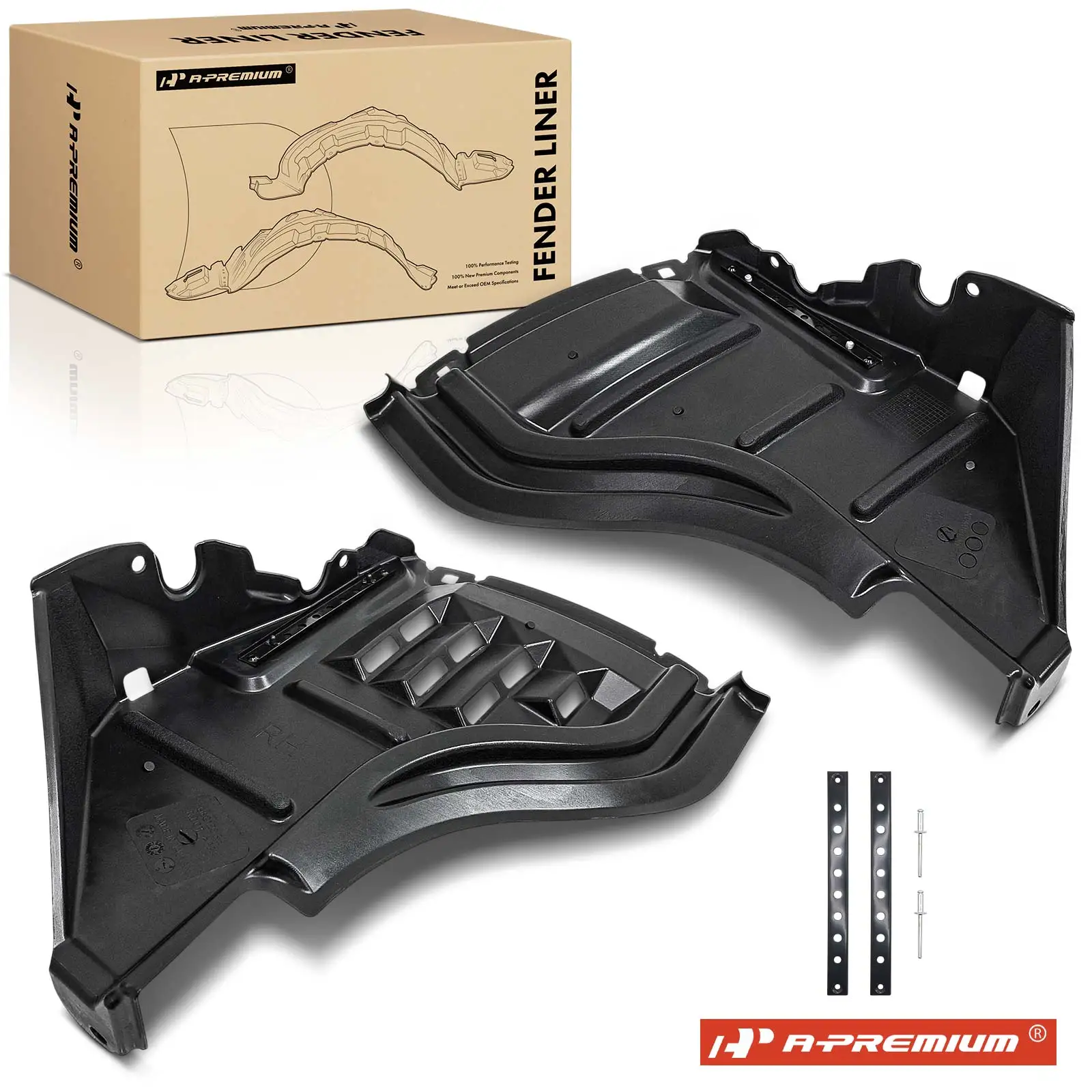 A-Premium 2x Front Inner Fender Liners with Steel Bumper for Toyota Tundra 2007-2013