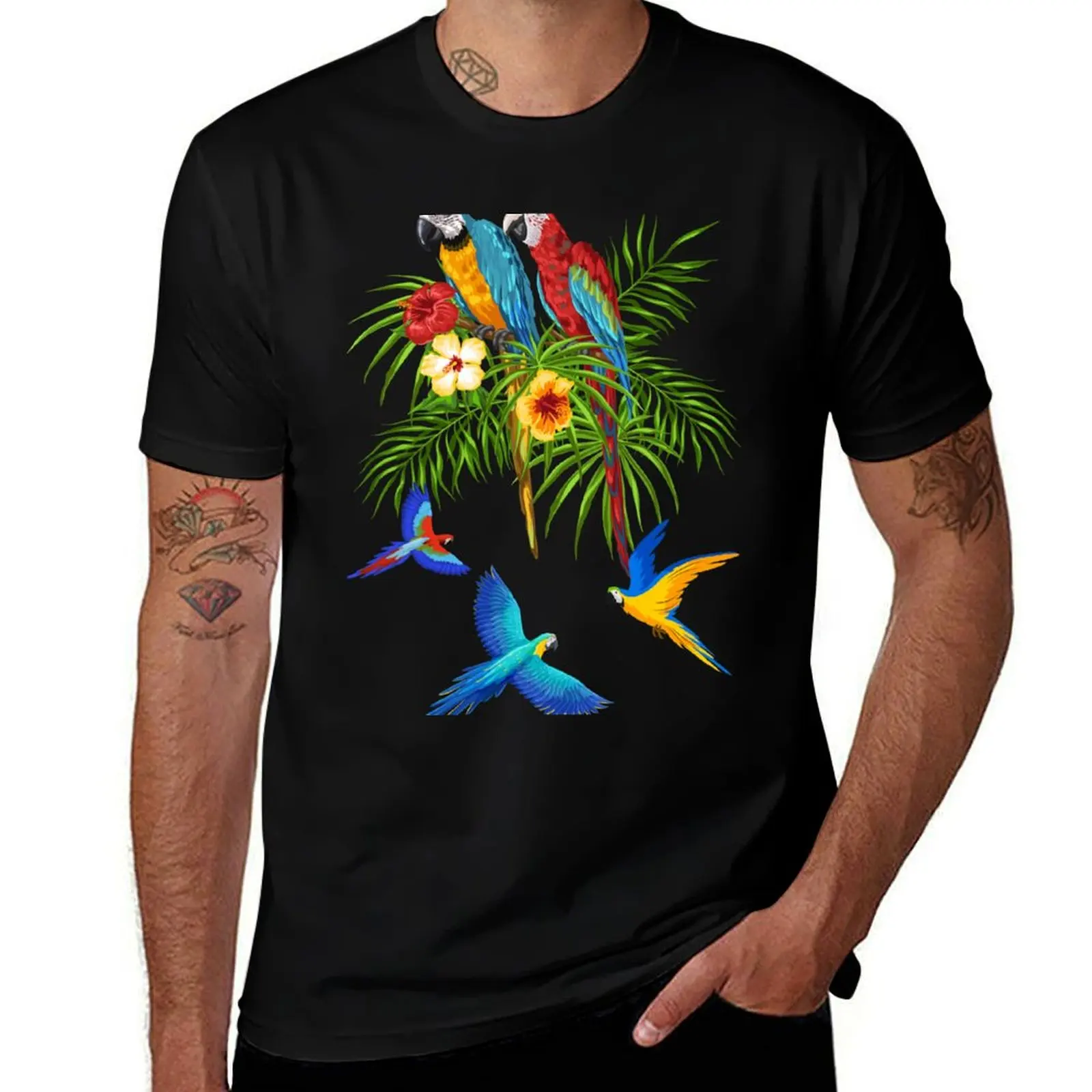 Parrots T-Shirt anime kawaii clothes compression shirt men