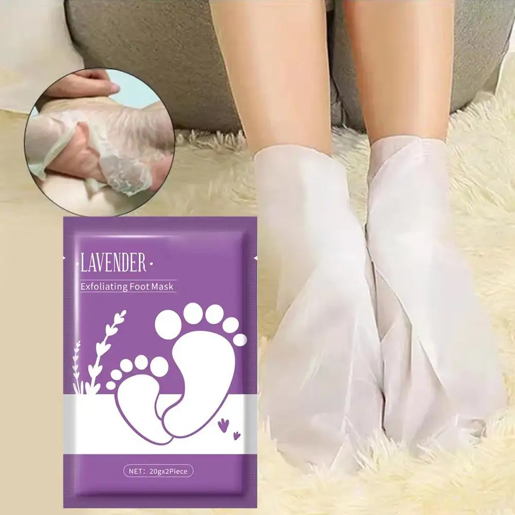 Lavender Exfoliating Feet Mask Exfoliating Foot Peel Mask Socks Pedicure Peeling Dead Skin Remover Peel Moisturizing Feet Mask