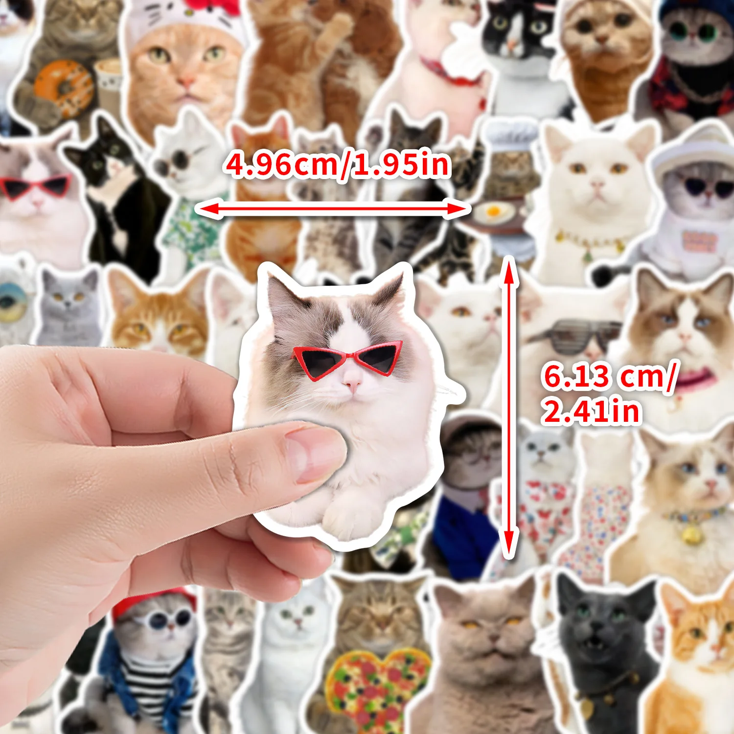 

10/30/50/100PCS Cute Animal Cat Cartoon Stickers DIY Phone Laptop Luggage Skateboard Graffiti Decals Fun for Kid Toys
