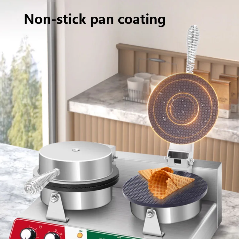 Professional Cone Egg Roll Machine Ice Cream Cone Waffle Maker New Crispy Egg Biscuit Reel Machine Waffle Crispy Maker