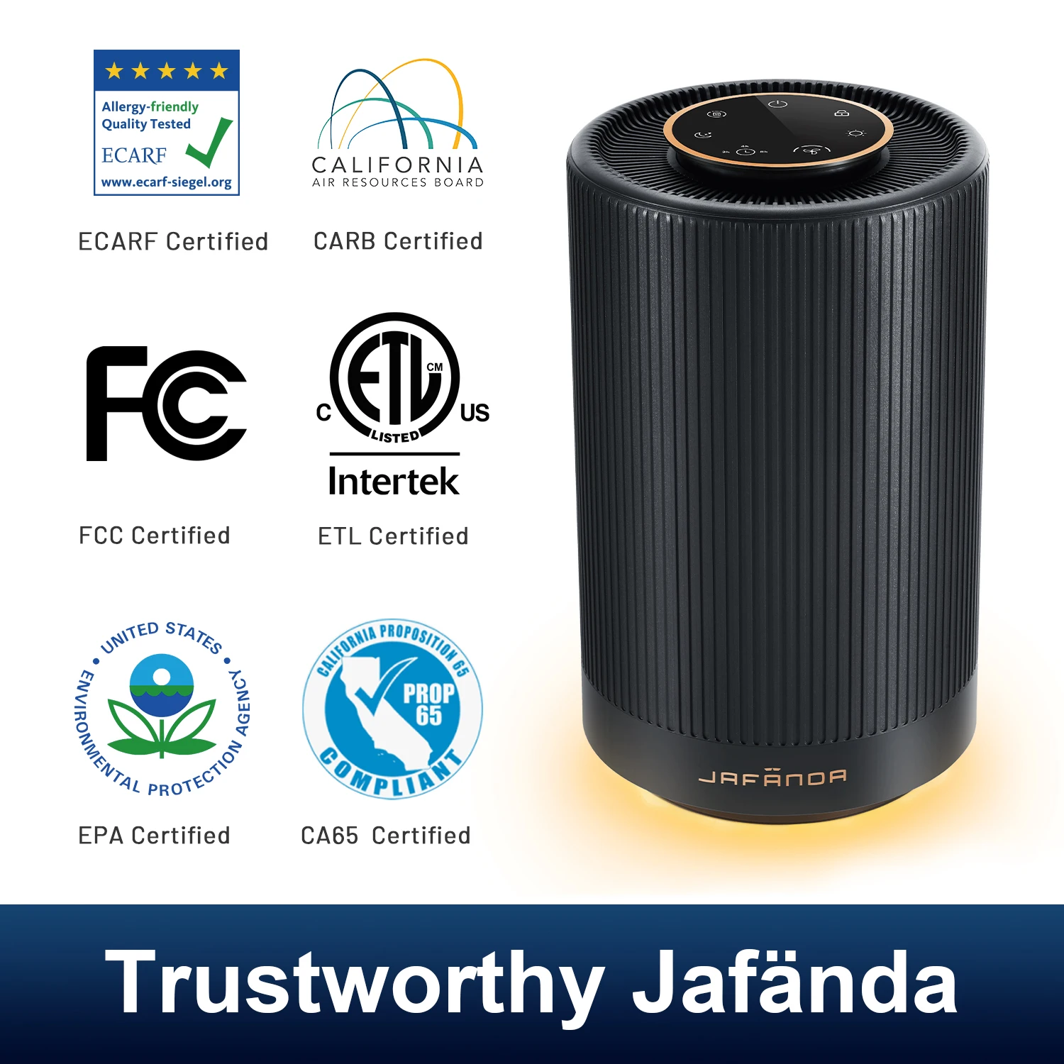 

Jafanda Air Purifiers for Home bedroom, True HEPA 13 Coverage 450 sqft,22 dB Portable Air cleaner,Effectively Remove Pollen Dust