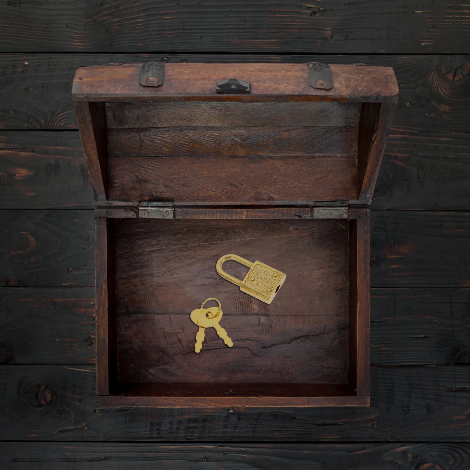 5 Sets Treasure Box Small Lock Head Decor Vintage Key Chest Toy with Chinese Old Style Plastic Mini Locks Child