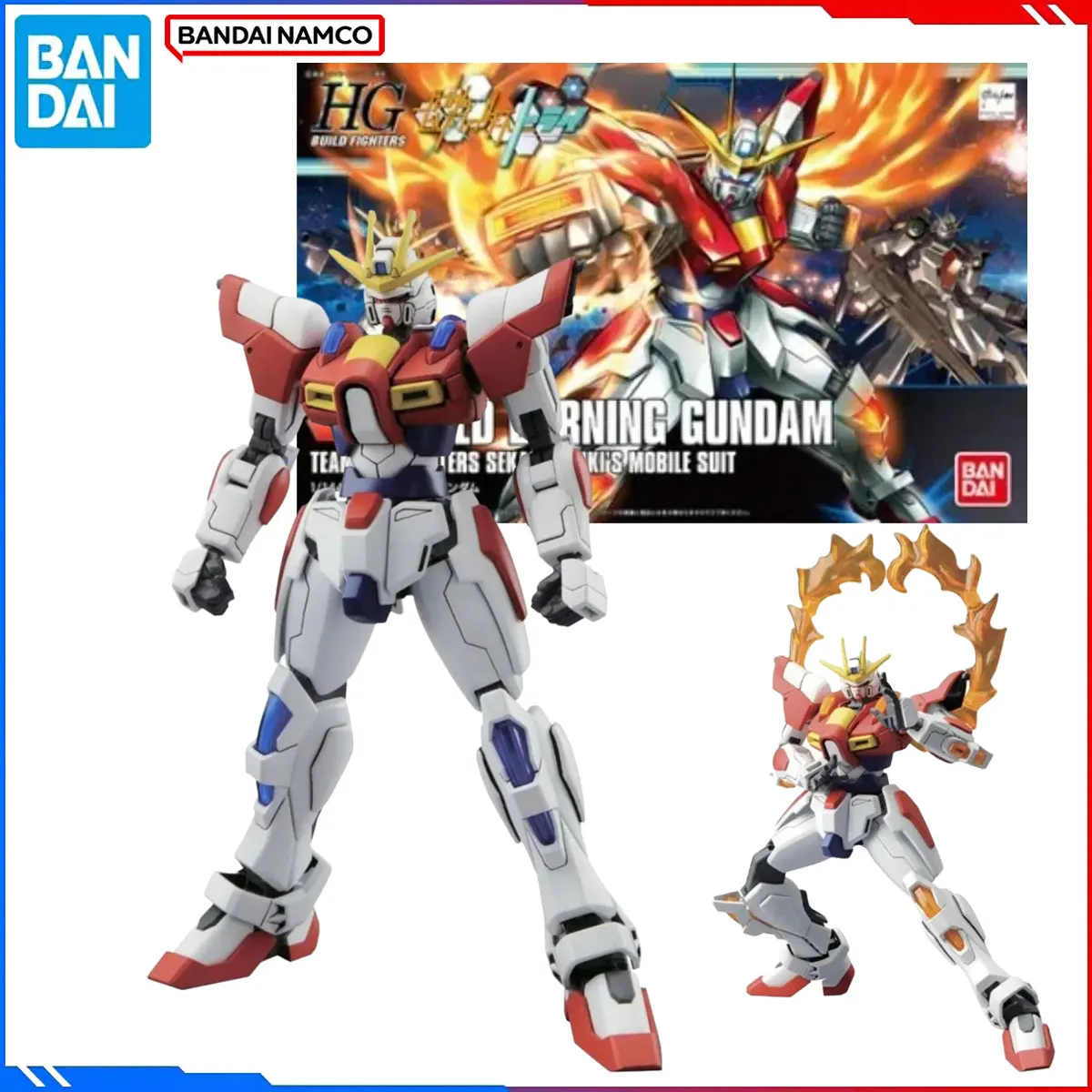 Genuíno bandai original gundam modelo kits hg 1/144 anime figuras construir queima gundam montagem modelo de ação brinquedos presente para crianças