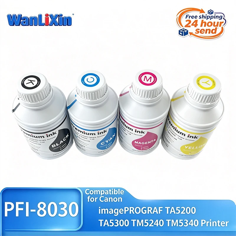 500ml/pcs 5 colors PFI-8030 PFI8030 PFI 8030 Pigment ink Compatible For Canon imagePROGRAF TA5200 TA5300 TM5240 TM5340 Printer
