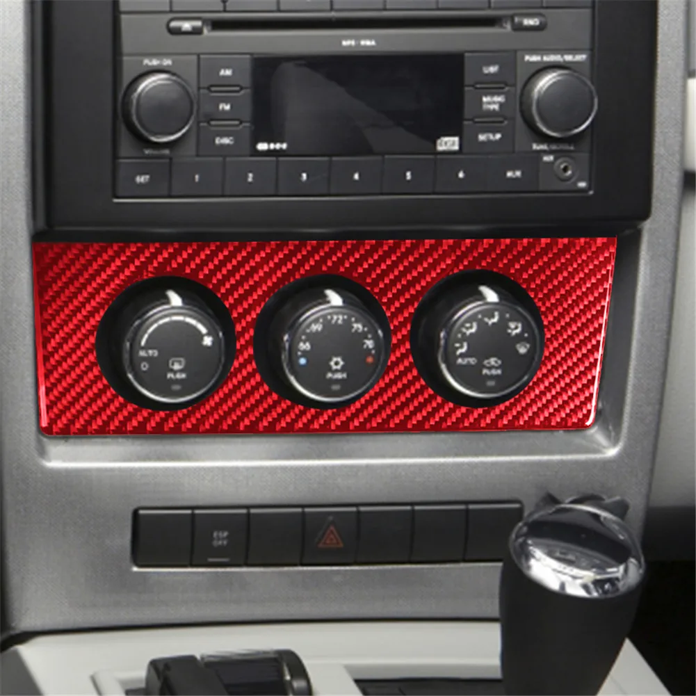 For Jeep Liberty 2008 2009 2010 2011 2012 Accessories Car Interior Carbon Fiber Trim Protective Sticker Red view 3